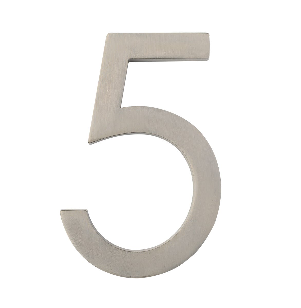 #5 DESIGNER 5 in. House Number, Satin Nickel