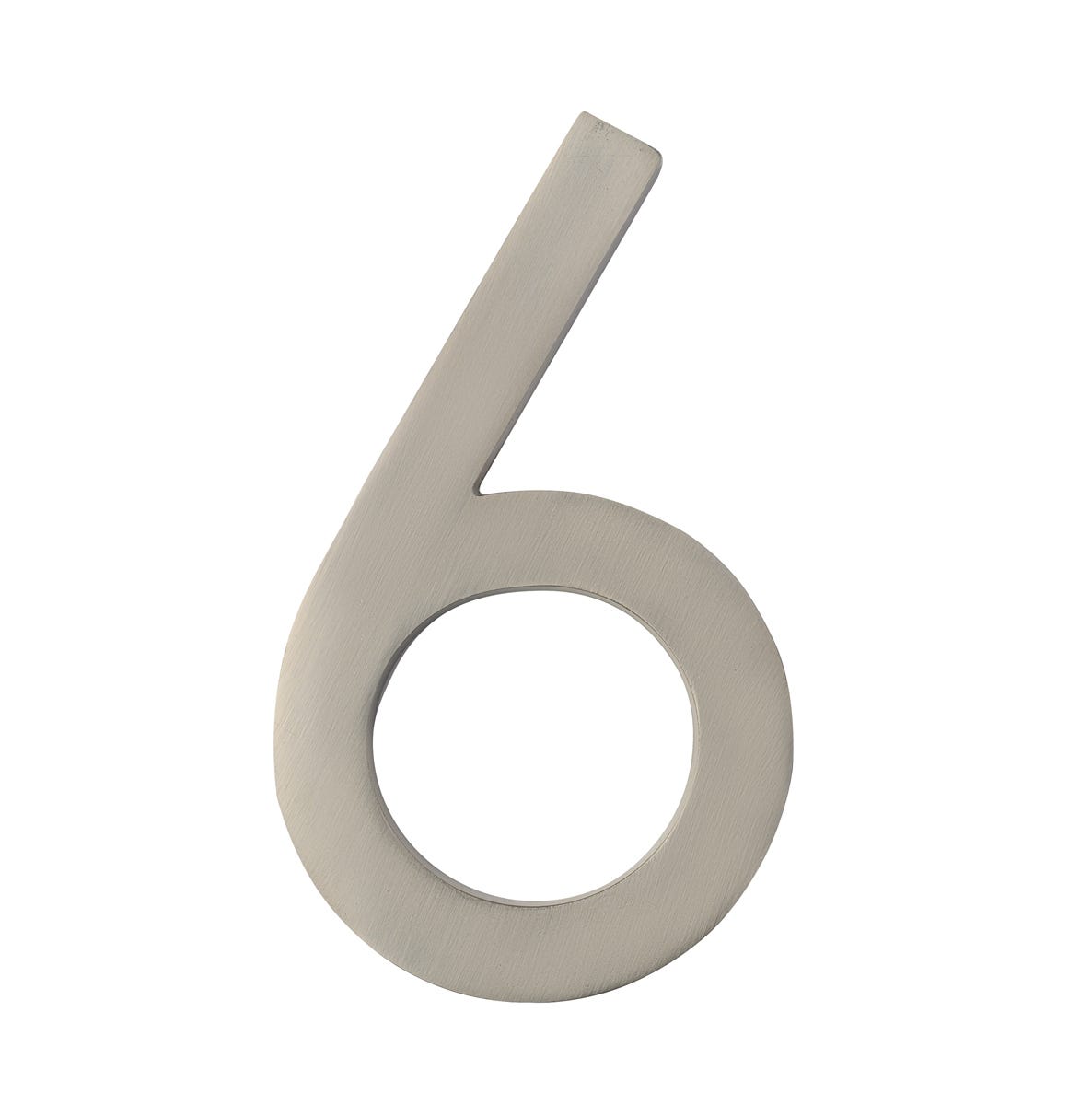 #6 DESIGNER 5 in. House Number, Satin Nickel