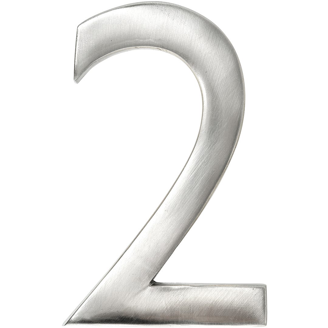 MODERN #3 House Number, 3 in., Satin Nickel