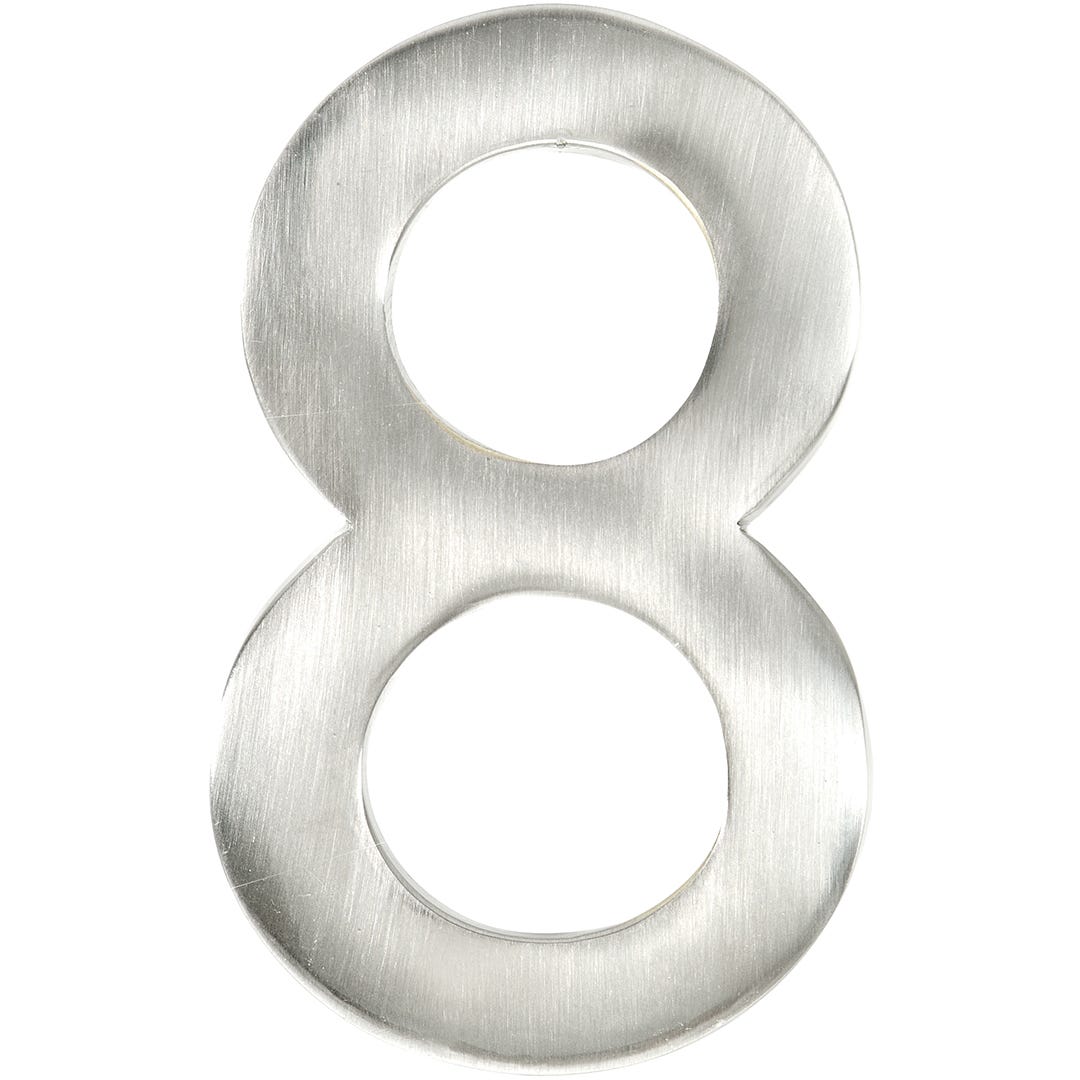 MODERN #8 House Number, 3 in., Satin Nickel