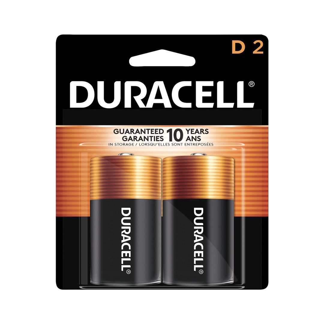 DURACELL D Battery, 2/Pack