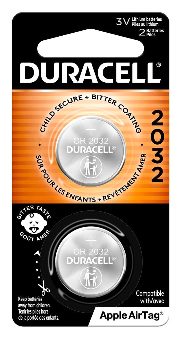DURACELL Lithium Button Battery 2032, 2/Pack