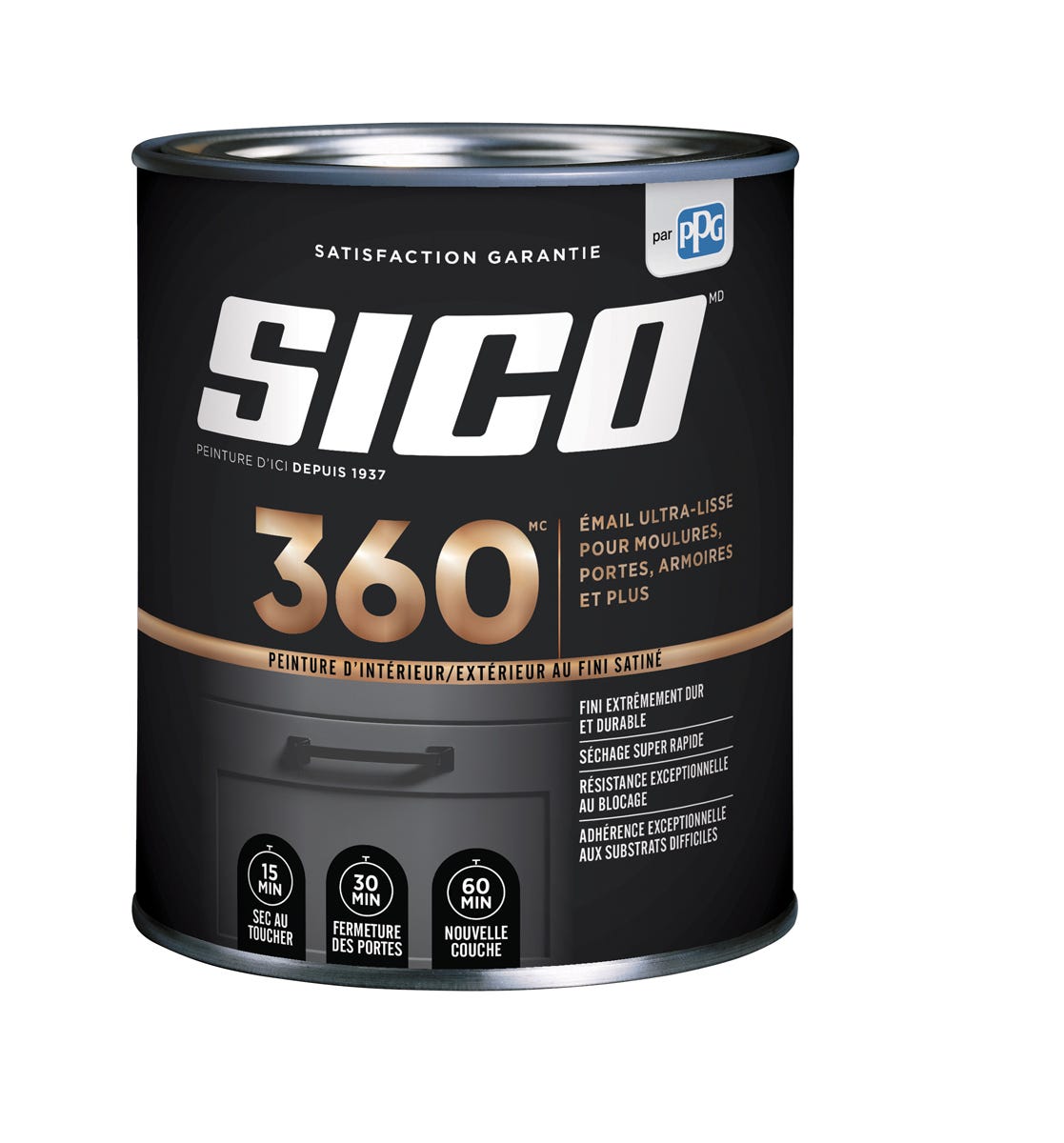 360 Paint Interior/Exterior, Satin Finish, Medium Base, 857 ml