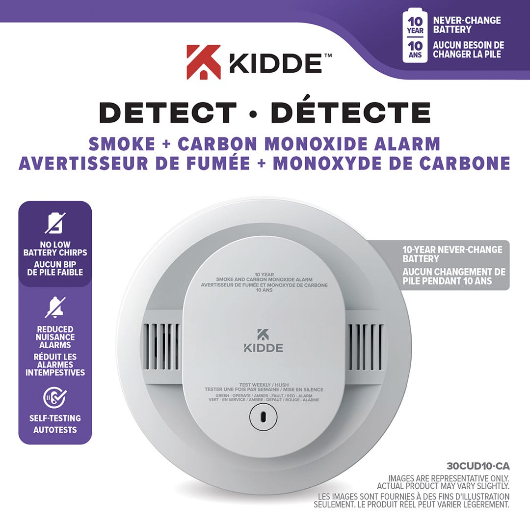 KIDDE Smoke and Carbon Monoxide Detector, Lithium Battery