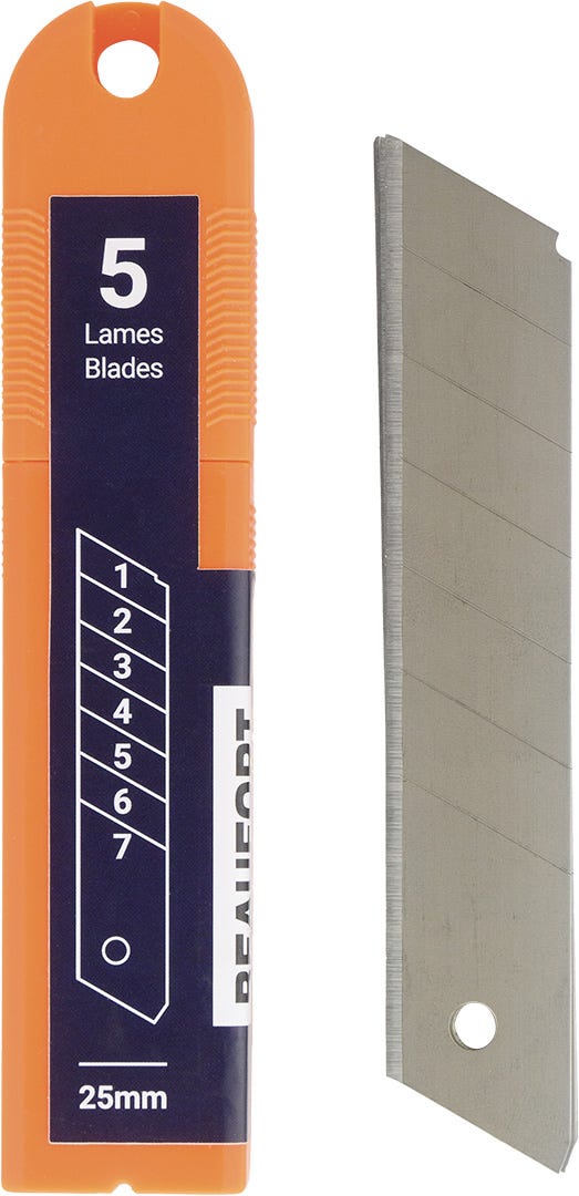 Blades for Utility Knife, 25 mm, 5/Pack