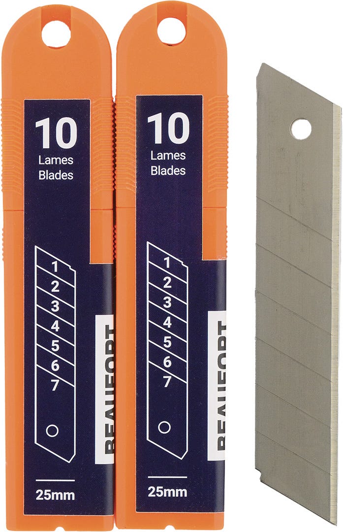 Blades for Utility Knife, 25 mm, 20/Pack