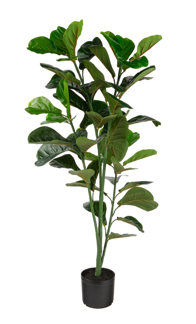 Artificial Ficus Lyrata For Indoor & Outdoor Use In Black Pot, 47  in.