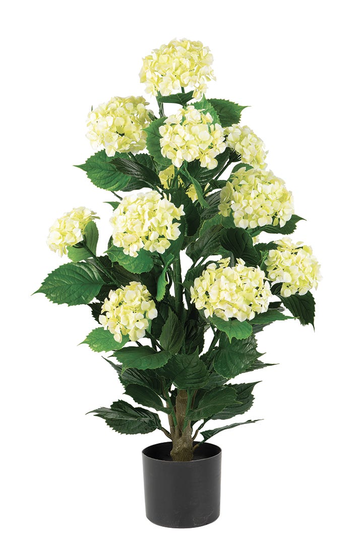 Potted Artificial White Hydrangea, 37 in.