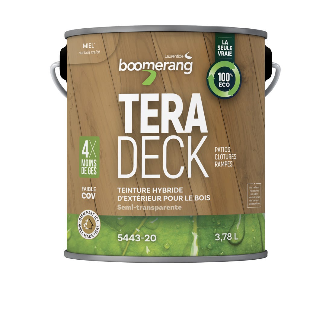 Outdoor Hybrid Stain for Wood, semi-transparent, honey, 3.78 L
