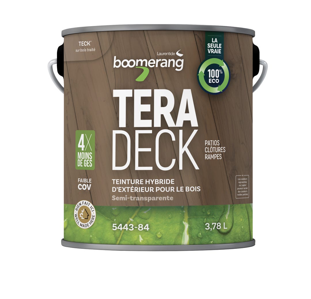 Outdoor Hybrid Stain for Wood, semi-transparent, teakwood, 3.78 L