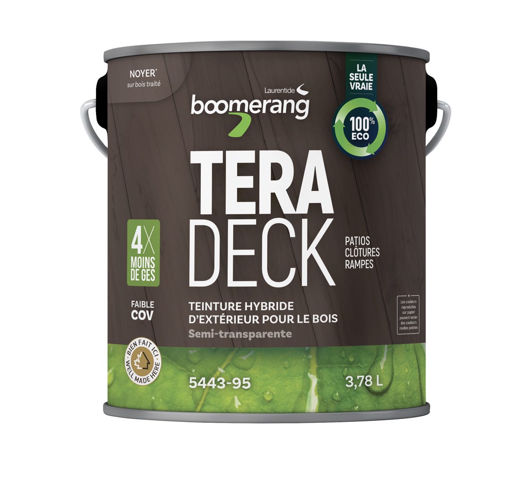 Outdoor Hybrid Stain for Wood, semi-transparent, walnut, 3.78 L