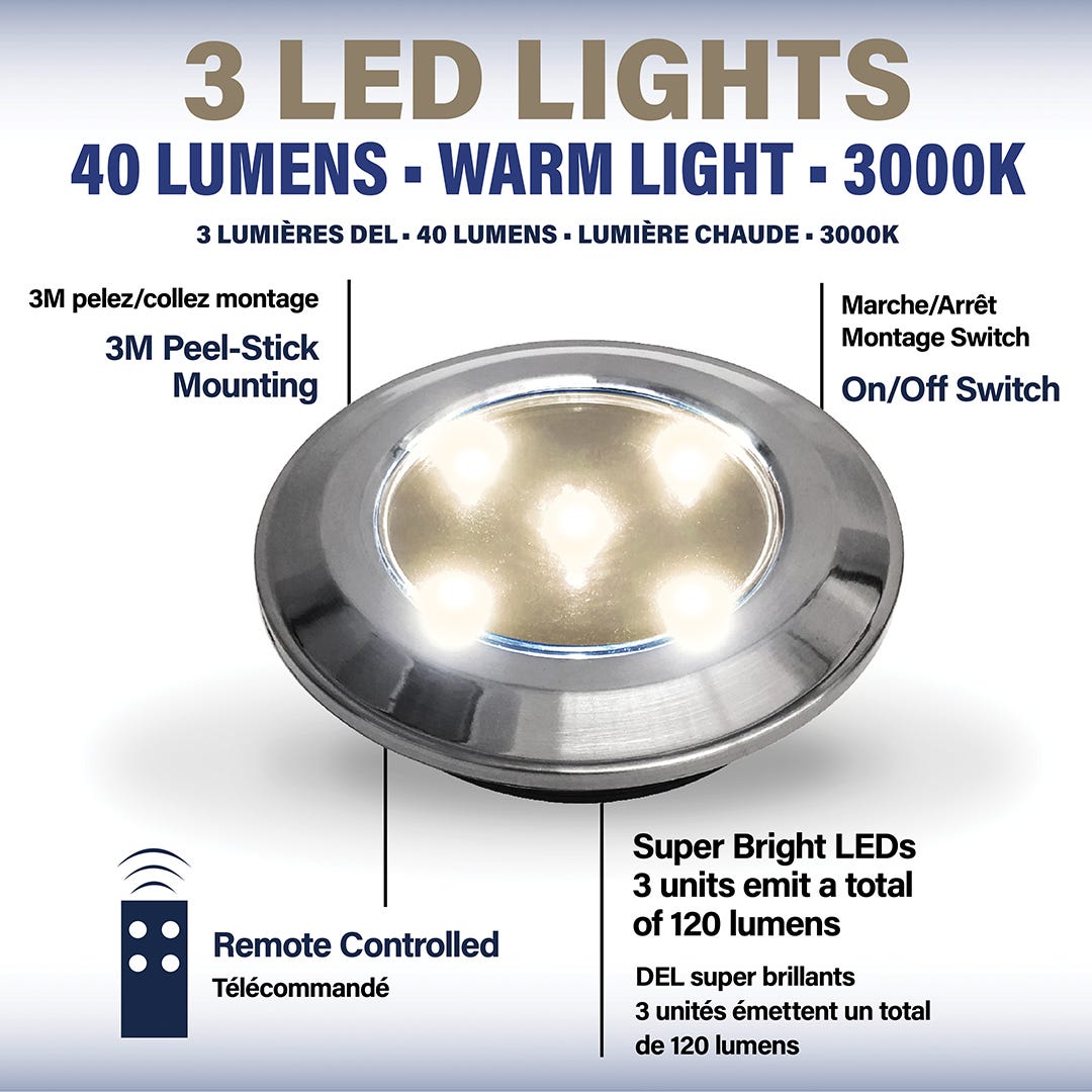 BELL+HOWELL Under Cabinet Lighting, Wireless, 3/Pack