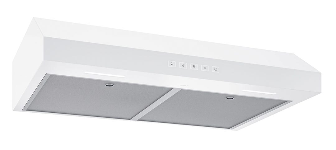 GLACIER Kitchen Hood, 350 MAX CFM, 1.5 Sones, White