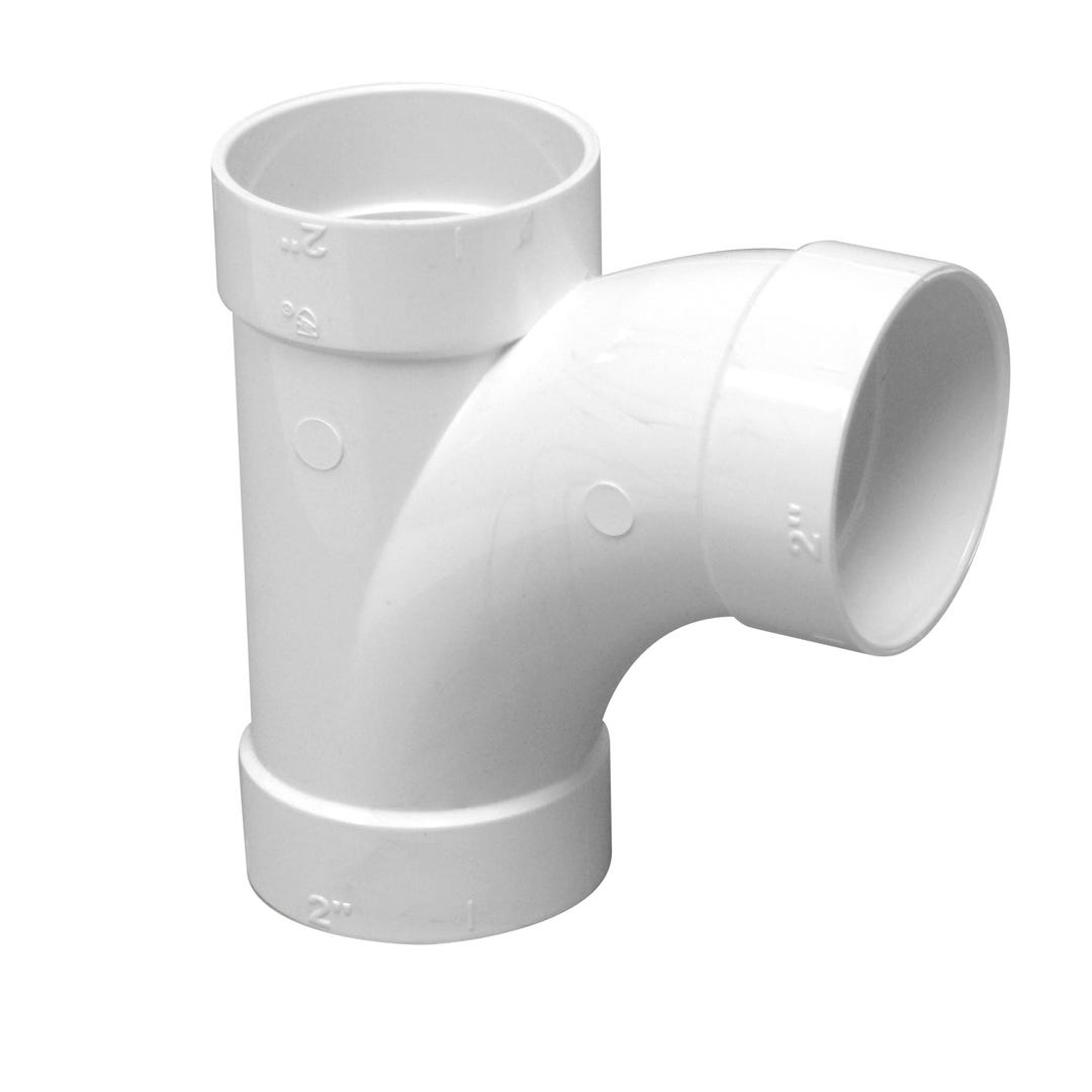90° PVC Tee for Central Vacuum System, 2-in.
