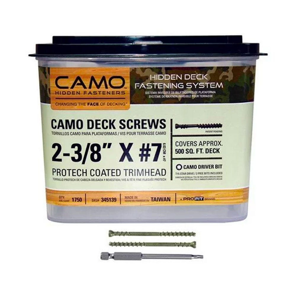 Camo Deck Screws, 2-3/8 in., Green, 1750/box
