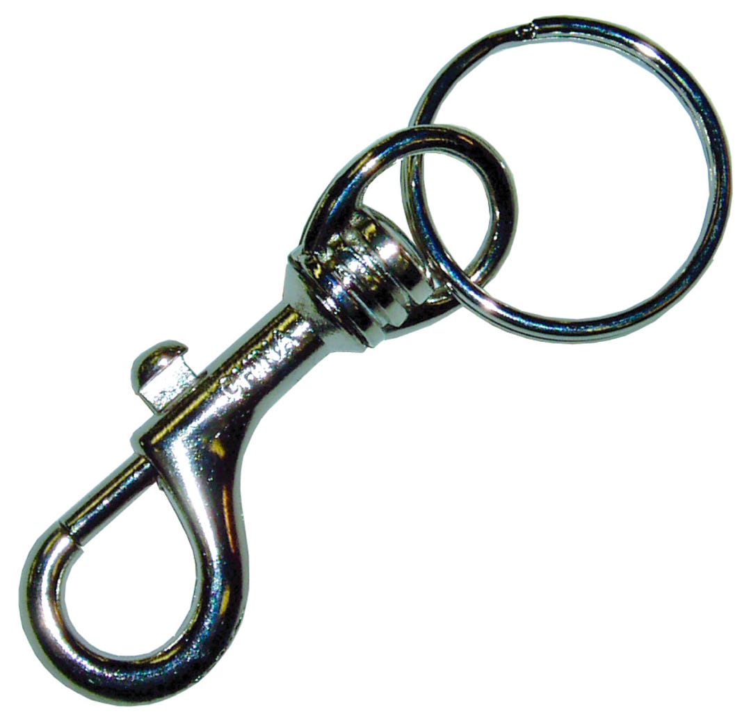 Metal Keychain with Hook Clasp