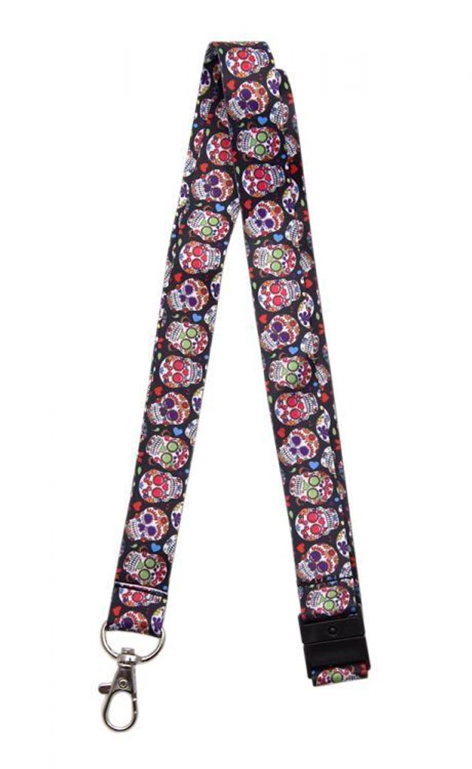 Key Lanyards, calaveras skull, 16 in.