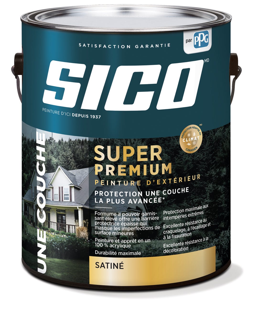Outside Paint Latex, Satin Finish, Neutral Base, 3.78 L