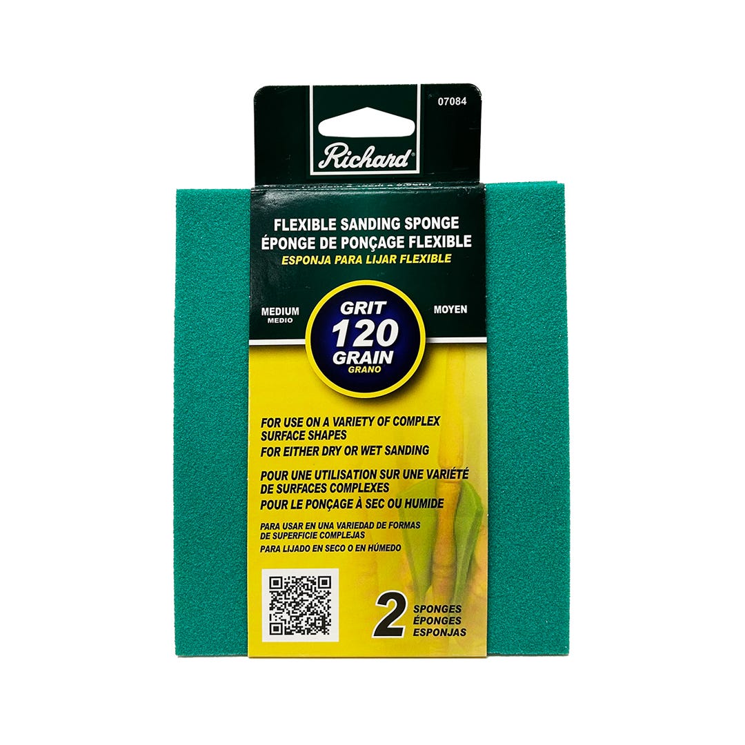 Flexible Contour Sponge, grit 120, 4-1/2 in. x 5-1/2 in. x 3/16 in., 2/Pack