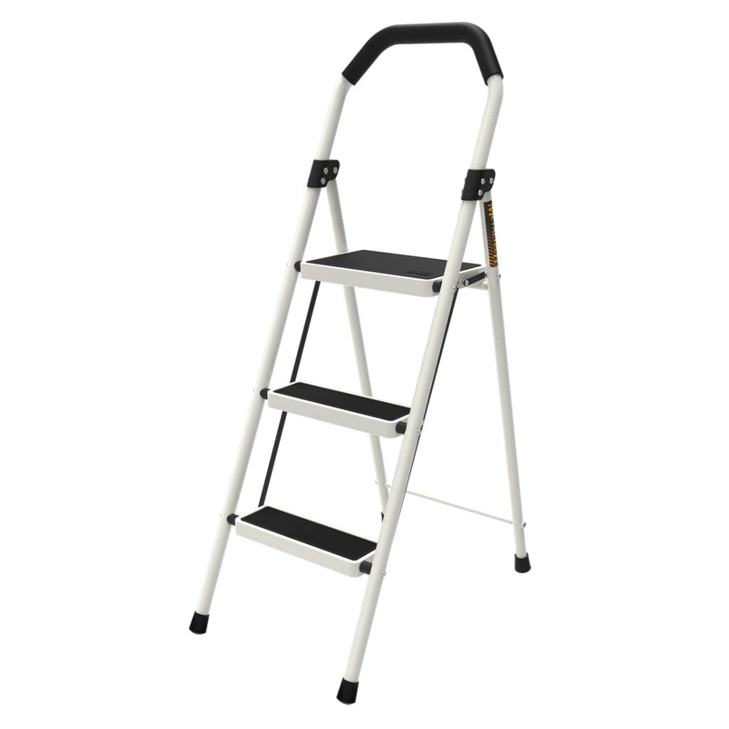 METALTECH Step Stool, Steel, 3 Steps, 225 lb Capacity