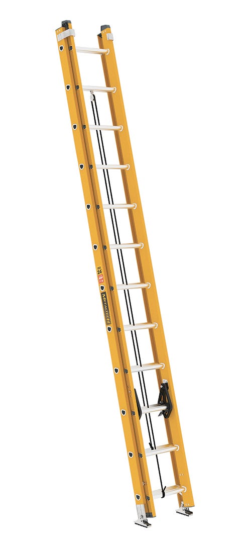 Fiberglass Extension Ladder, Grade 1A, 24 ft.