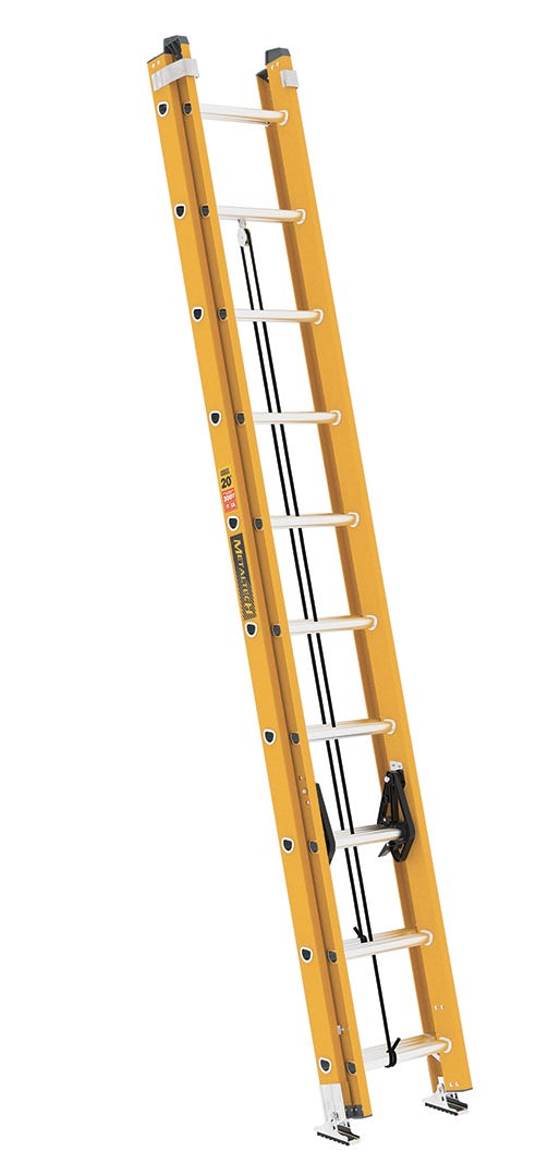 Fiberglass Extension Ladder, Grade 1A, 20 ft.