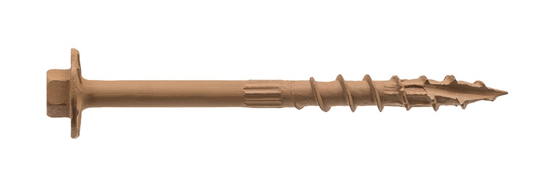 Hex Head Wood Screws, 5/16 in. x 3 in., 50/pack