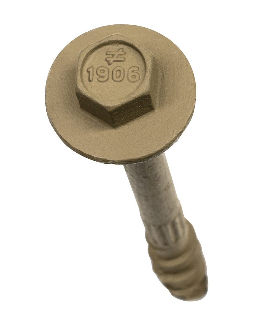 Hex Head Wood Screws, 5/16 in. x 6 in., 50/pack