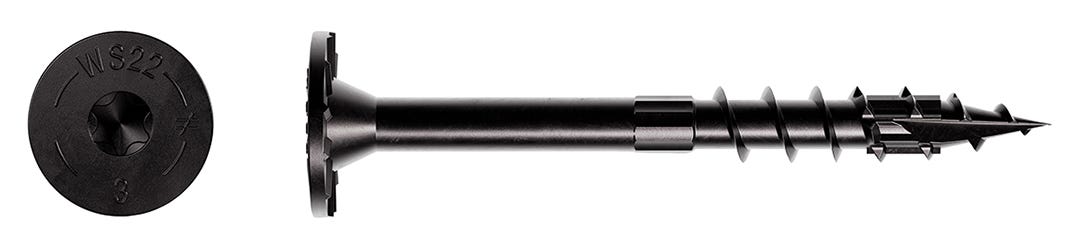 T40 Double Barrier Screws, 3 in., black, 50/pack