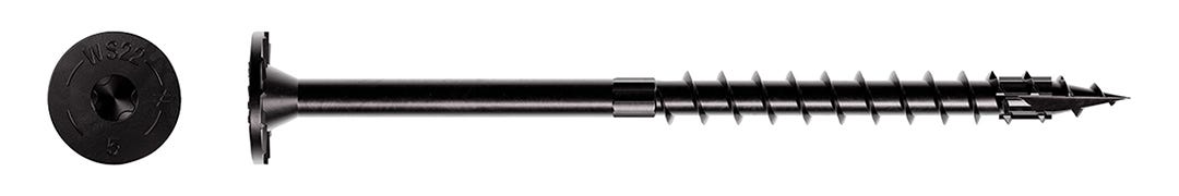 T40 Double Barrier Screws, 5 in., black, 50/pack
