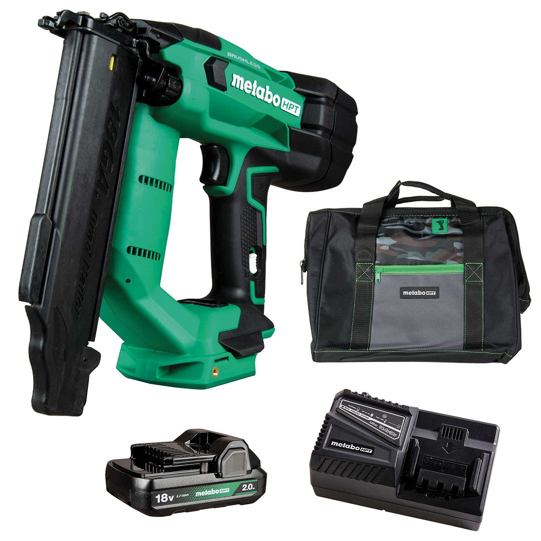 18-Gauge Finishing Nailer, 1 Battery 2 Ah, Charger and Bag