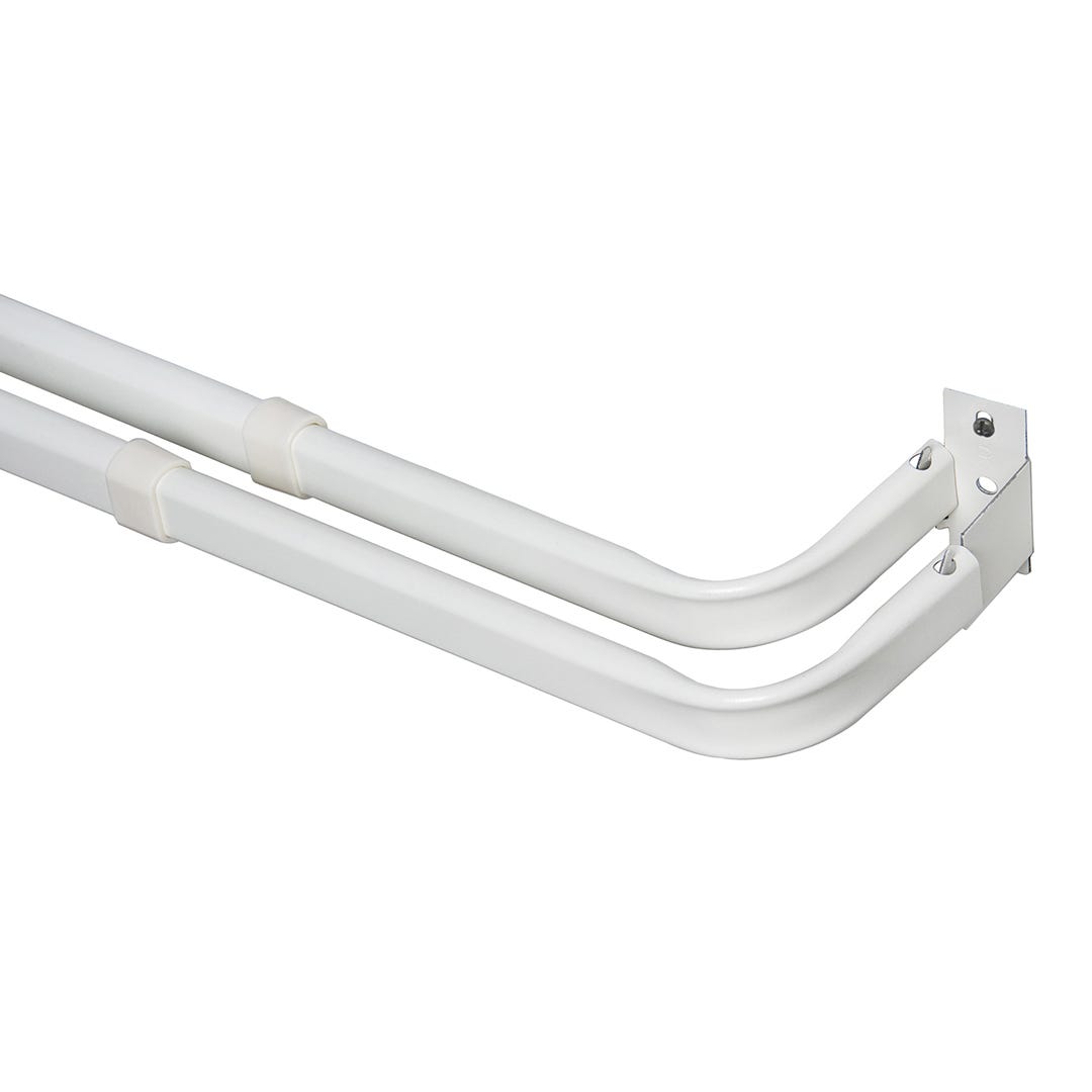 Double J Curtain Rod, 2-1/2 in. - 3-1/2 in., 48 in. to 86 in., White