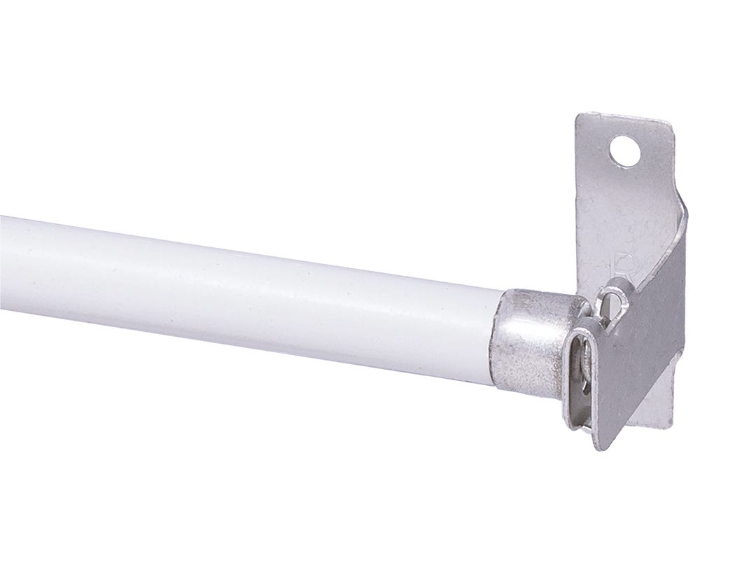Curtain Rod, 48 in. to 84 in. x 7/16 in. dia, White
