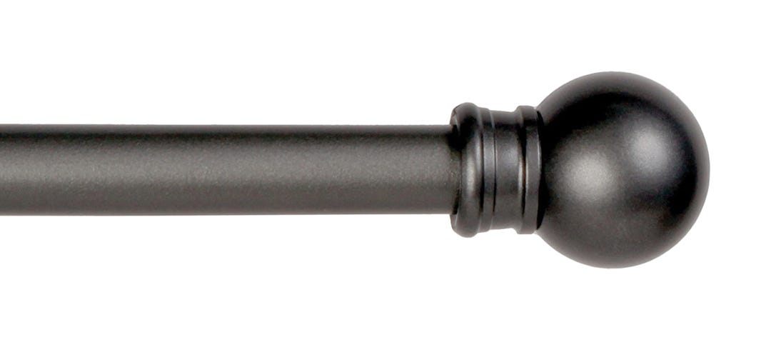 FIONA Curtain Rod, 48 in. to 84 in. x 7/16 in. dia, Black Steel