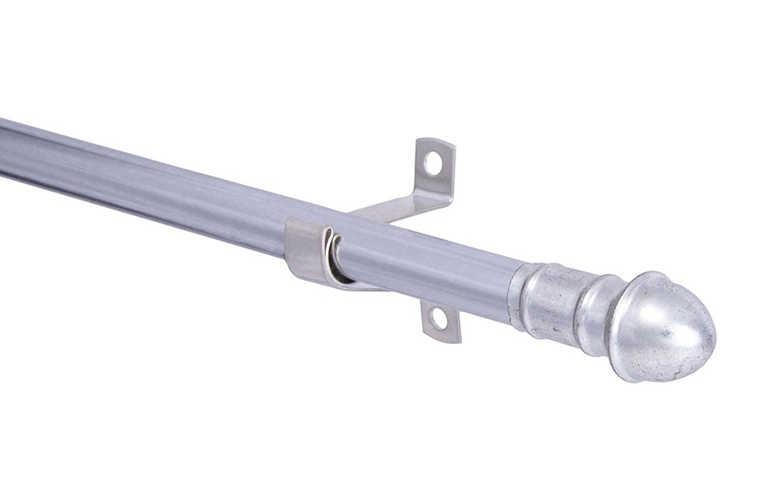 DRESDEN Curtain Rod, 48 in. to 84 in. x 7/16 in. dia, Nickel