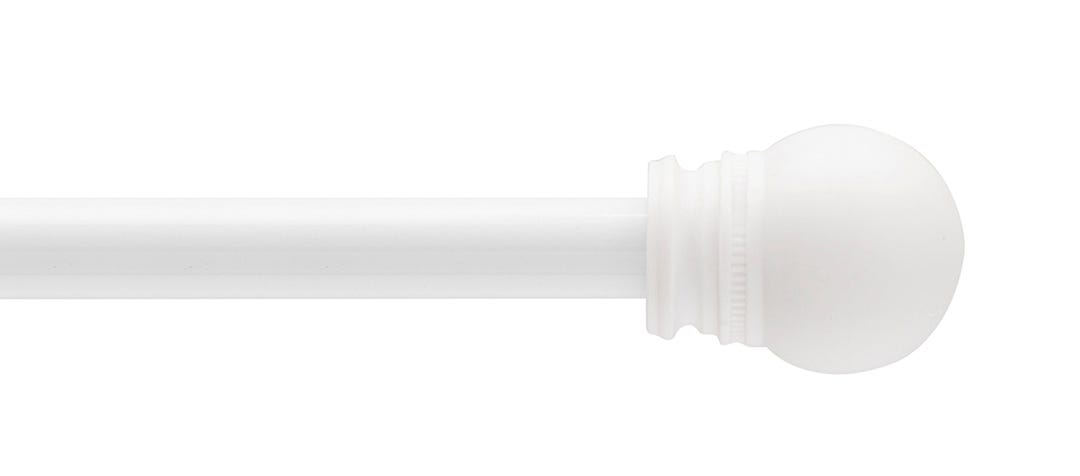 BRADY Curtain Rod, 48 in. to 84 in. x 7/16 in. dia, White