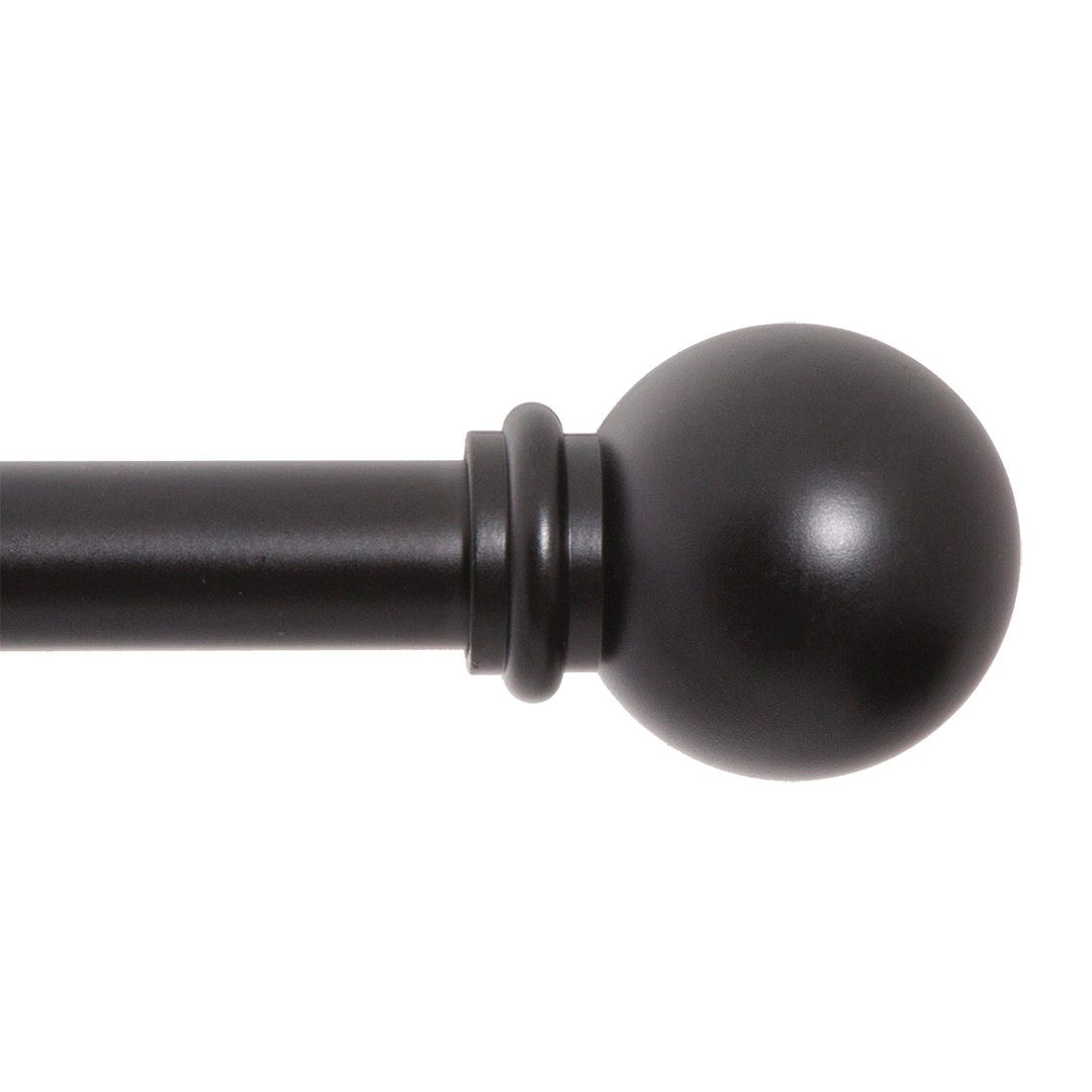CHELSEY Curtain Rod, 28 in. to 48 in. x 5/8 in. dia, Black