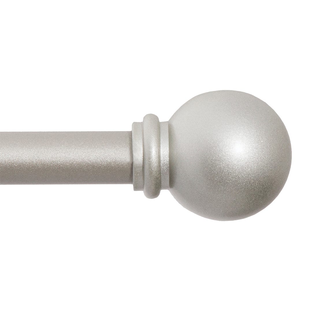 CHELSEY Curtain Rod, 28 in. to 48 in. x 5/8 in. dia, Brushed Steel