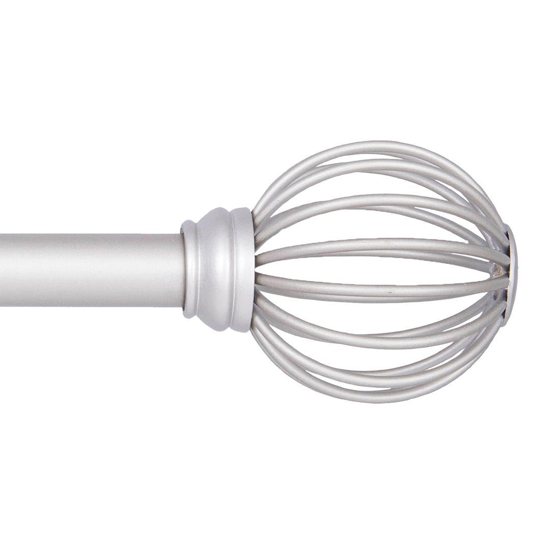 JAX Curtain Rod, 48 in. to 86 in. x 5/8 in. dia, Brushed Steel