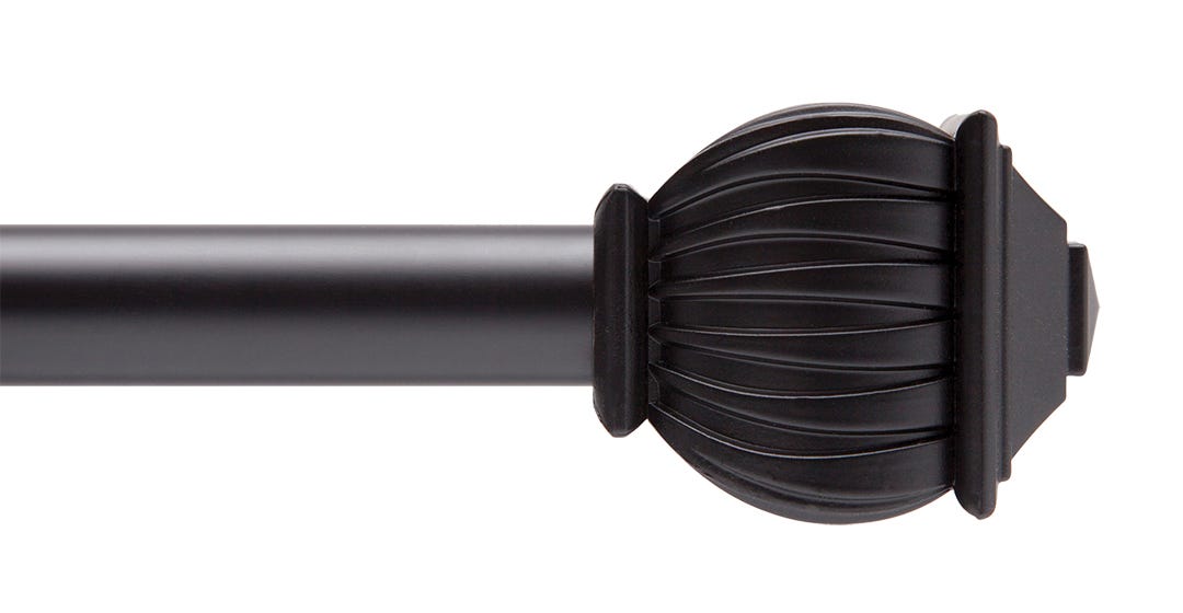 BECKETT Curtain Rod, 48 in. to 96 in. x 5/8 in. dia, Black
