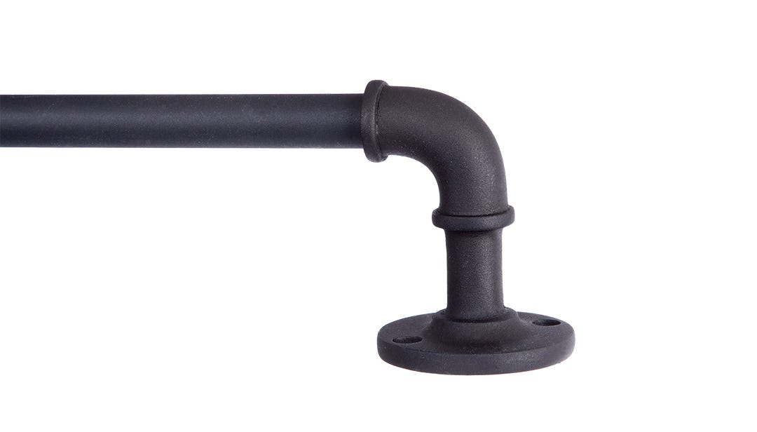 ADLER Curtain Rod, 48 in. to 84 in. x 5/8 in. dia, Black, Indoor/Outdoor