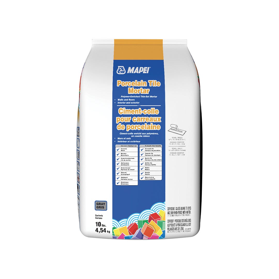 Porcelain Tile Mortar, gray, 10 lbs