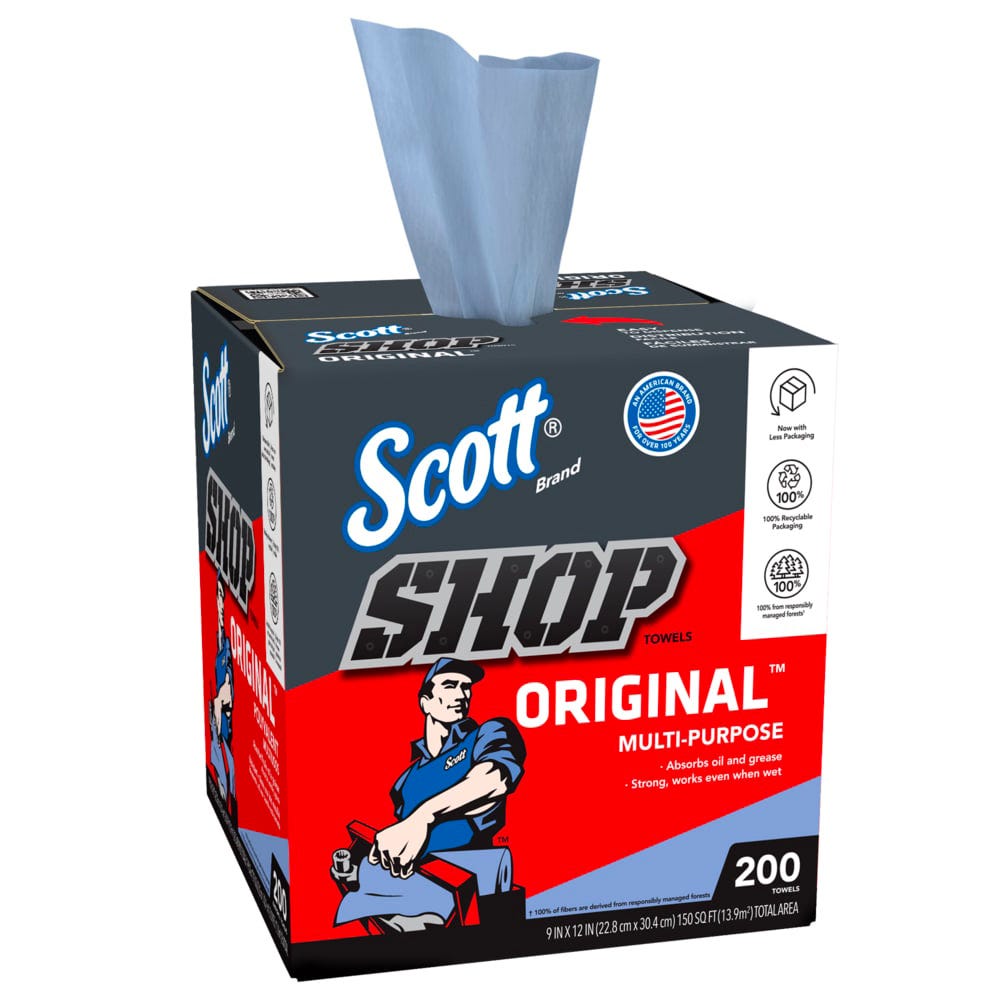 Scott Shop Towels Original, Blue, 200/Pack