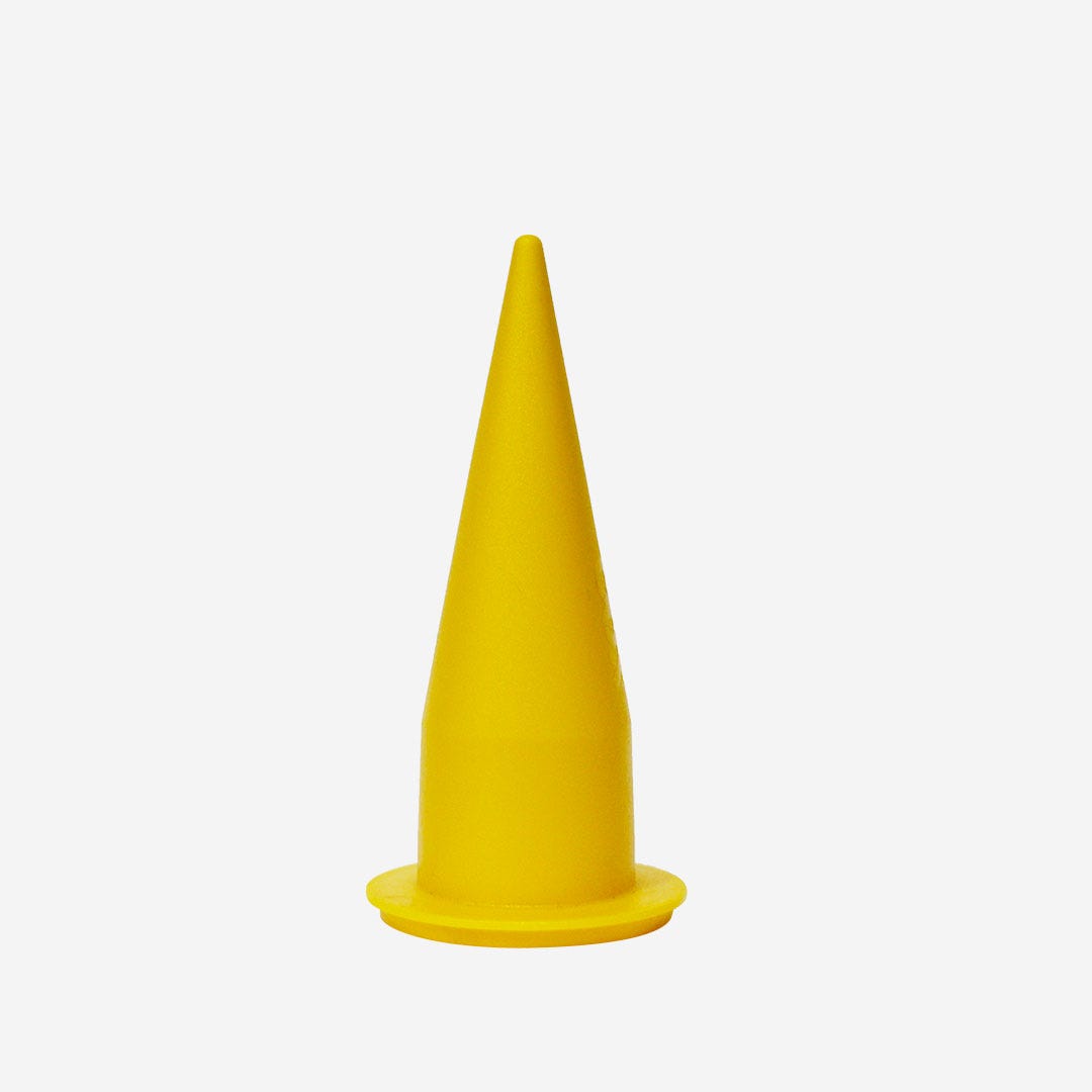 Caulking Gun Cone, Sausage Nozzles, Yellow, 5/Pack
