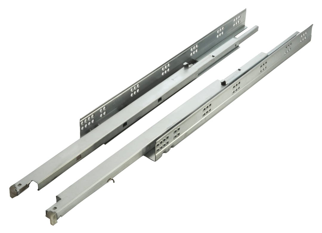 Concealed Full Extension Slide, Series 818, Soft Close Unsynchronized, 17-3/4 in.