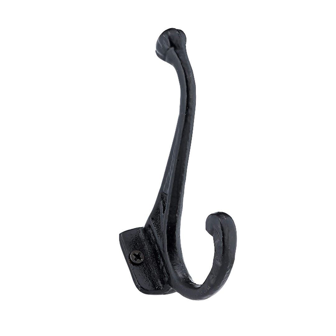 Classic Wrought Iron Hook, Matte Black