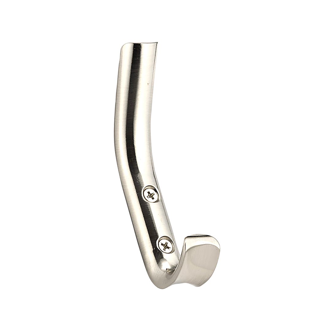 Contemporary Metal Hook, 111mm x 19mm, Brushed Nickel