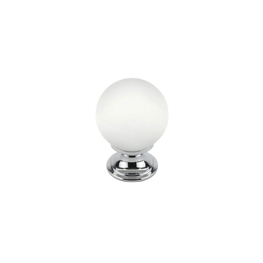 Contemporary Glass Button, 30 mm, Frosted