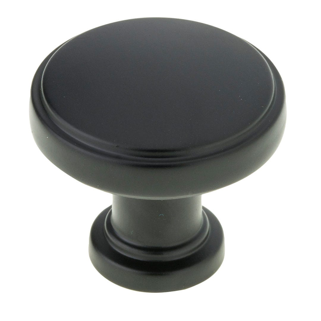 Contemporary Metal Button, 34 mm, Matte Black