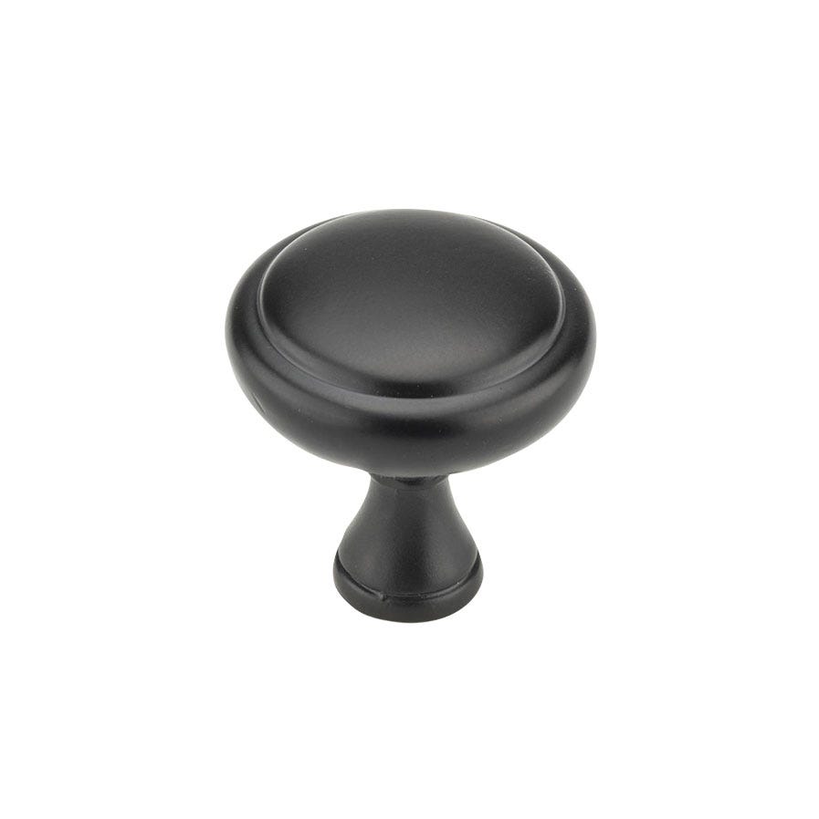 Traditional Metal Button, 32 mm, Matte Black